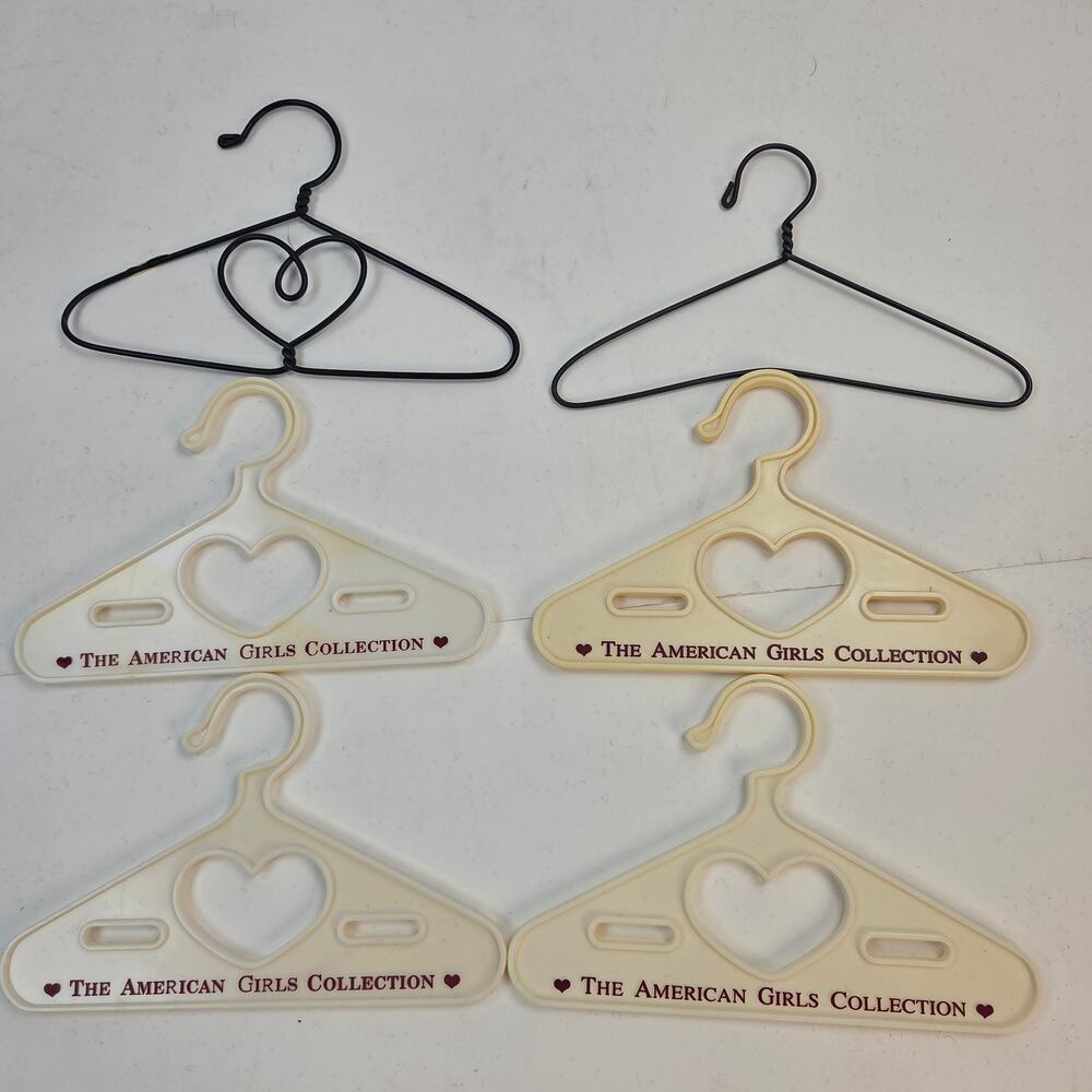Vintage Pleasant Company American Girl Doll Hangers Lot of 6 Heart Wire Plastic